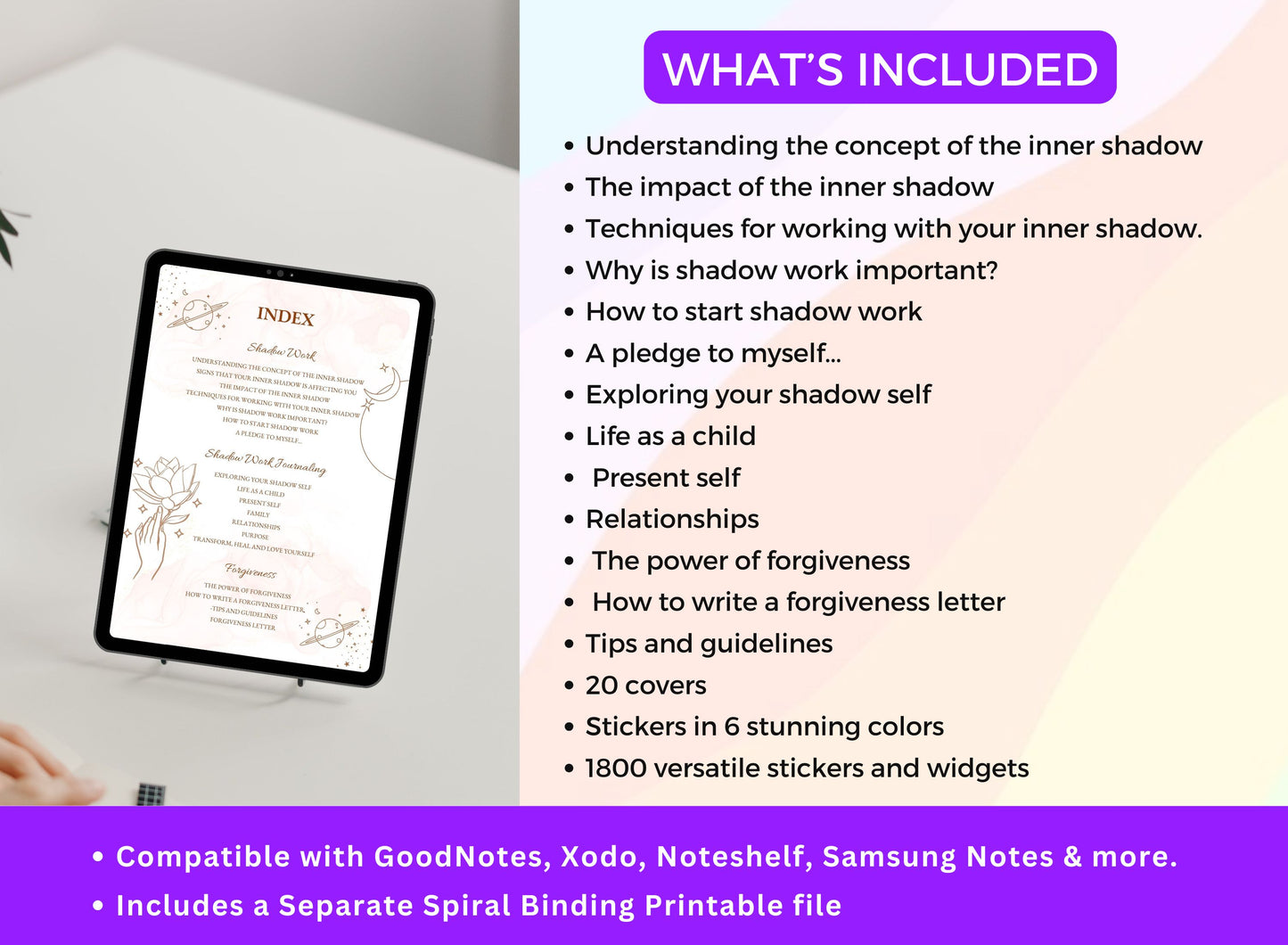 Shadow Work Journal with FREE Notebook Planner Digital and Printable