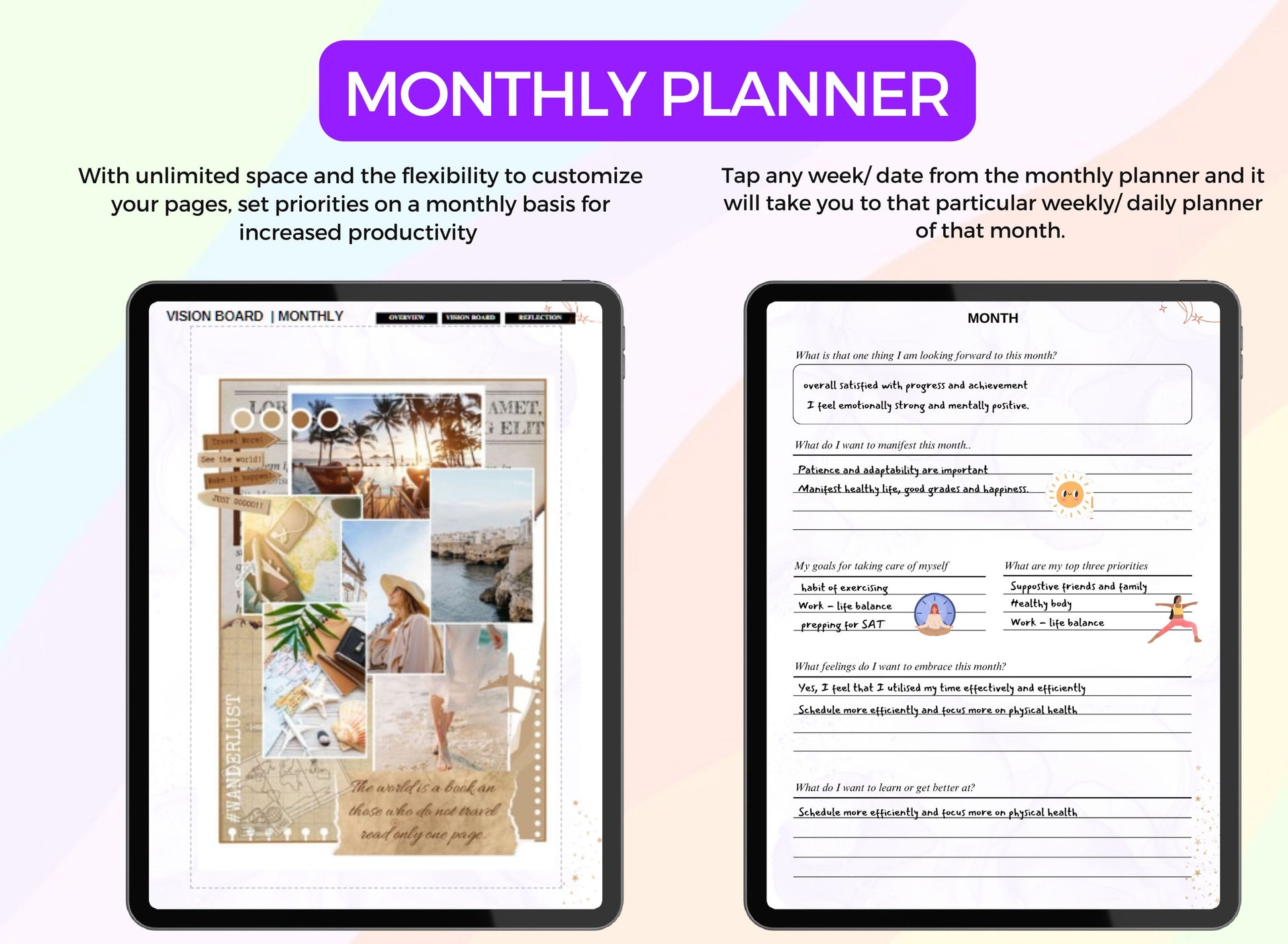 manifestation planner for ipad, desktop, printable