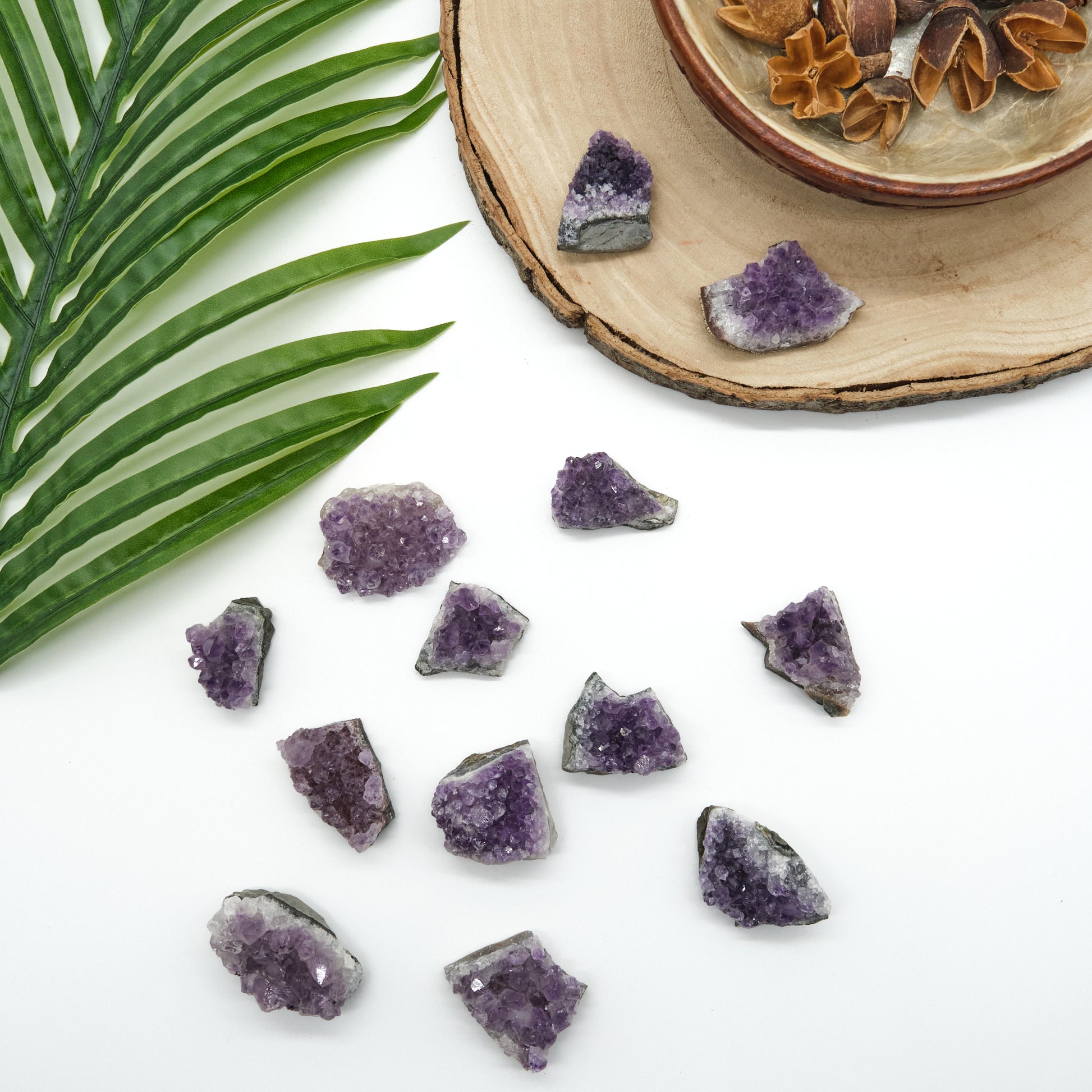 small amethyst cluster geodes druze ceystals purple stone