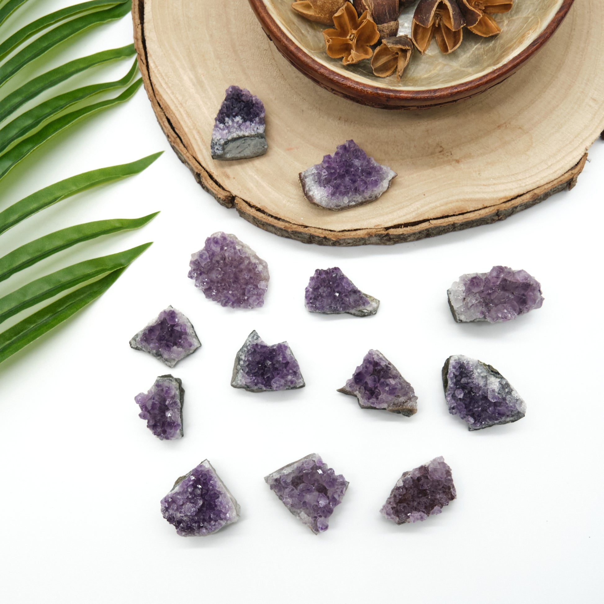 small amethyst cluster geodes druze ceystals purple stone