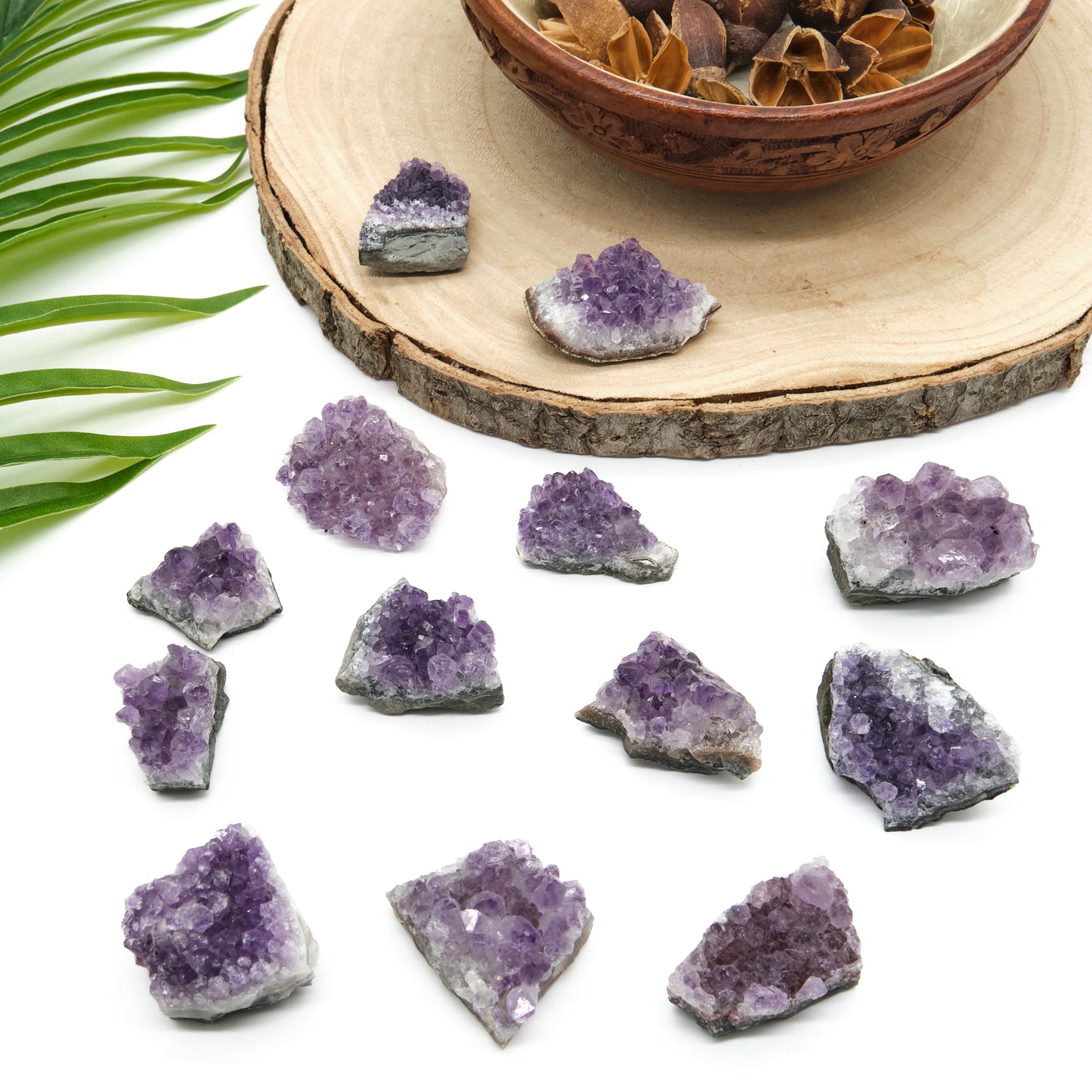 small amethyst cluster geodes druze ceystals purple stone