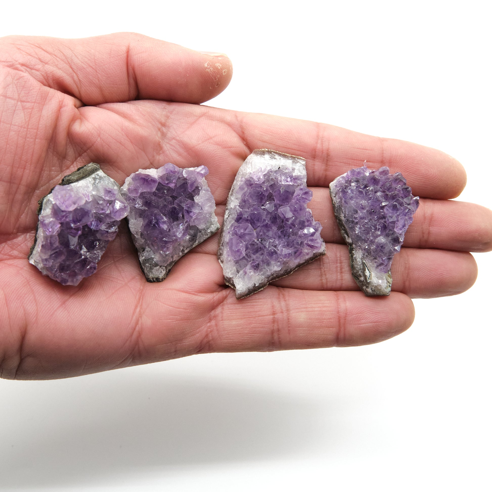 small amethyst cluster geodes druze ceystals purple stone