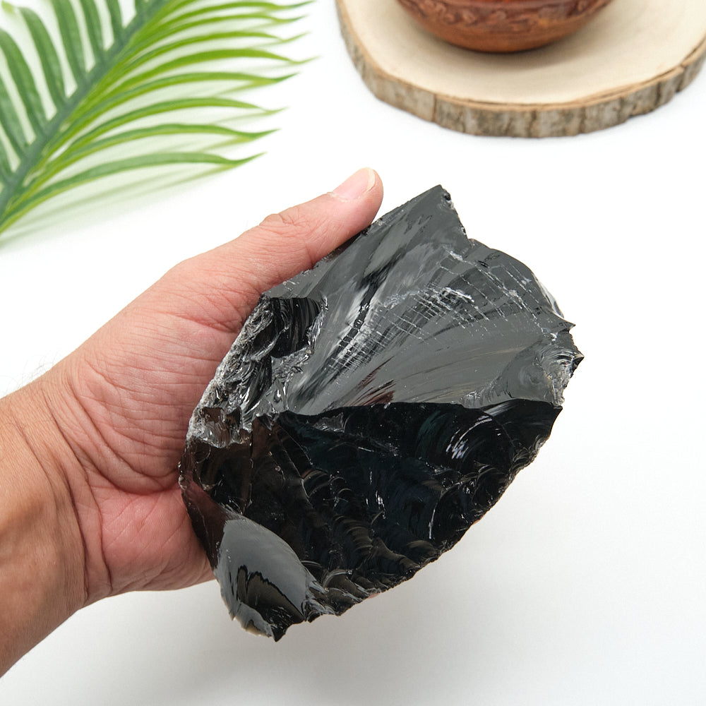 Large Rough Black Obsidian Natural Rock 753g