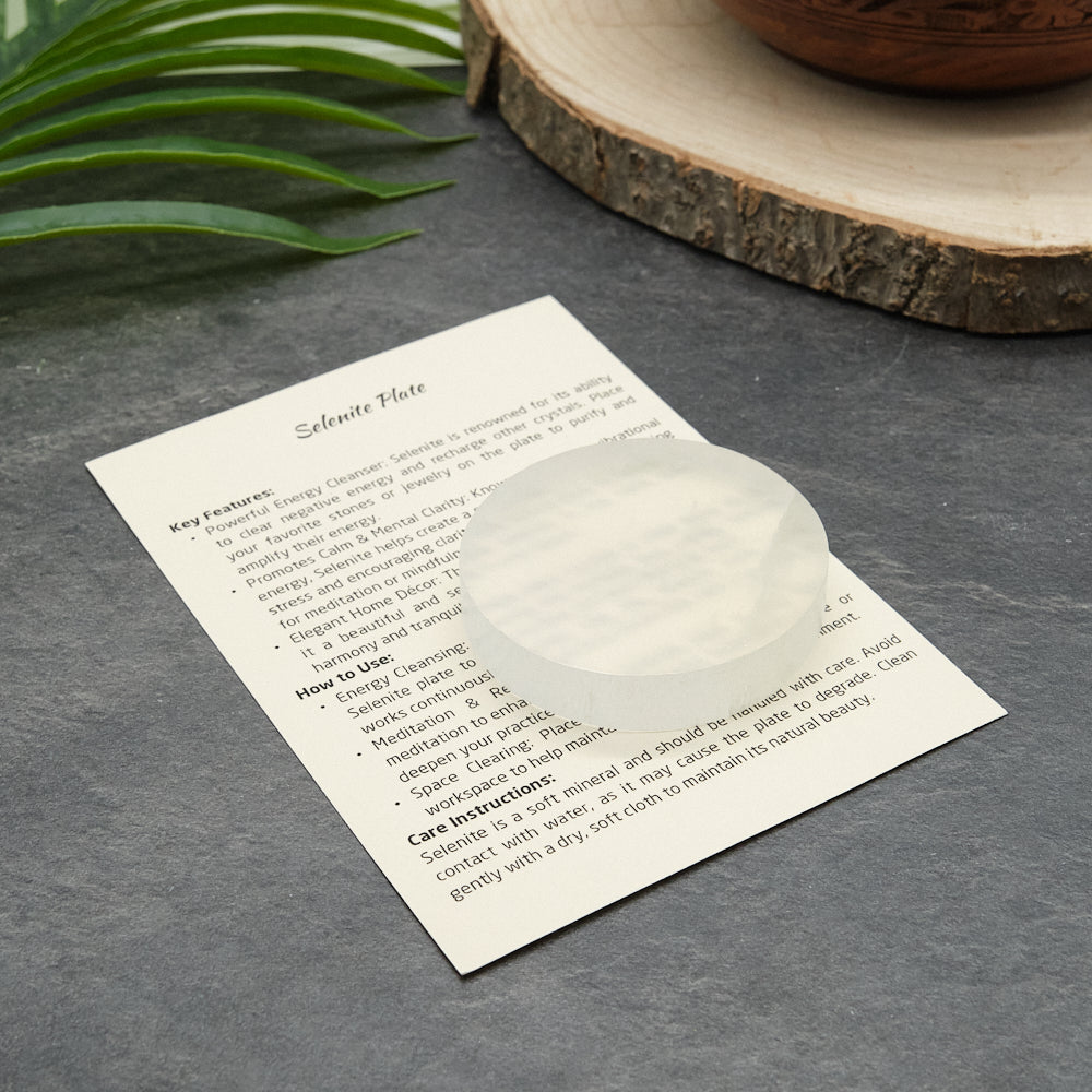 Plain Selenite Plate 6cm