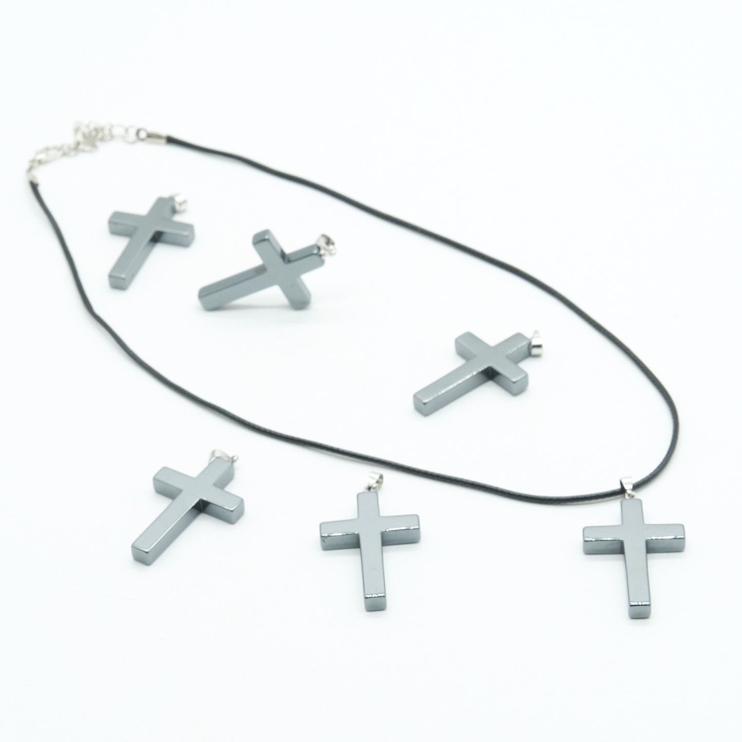 Hematite Cross Necklace  Pure Serenity
