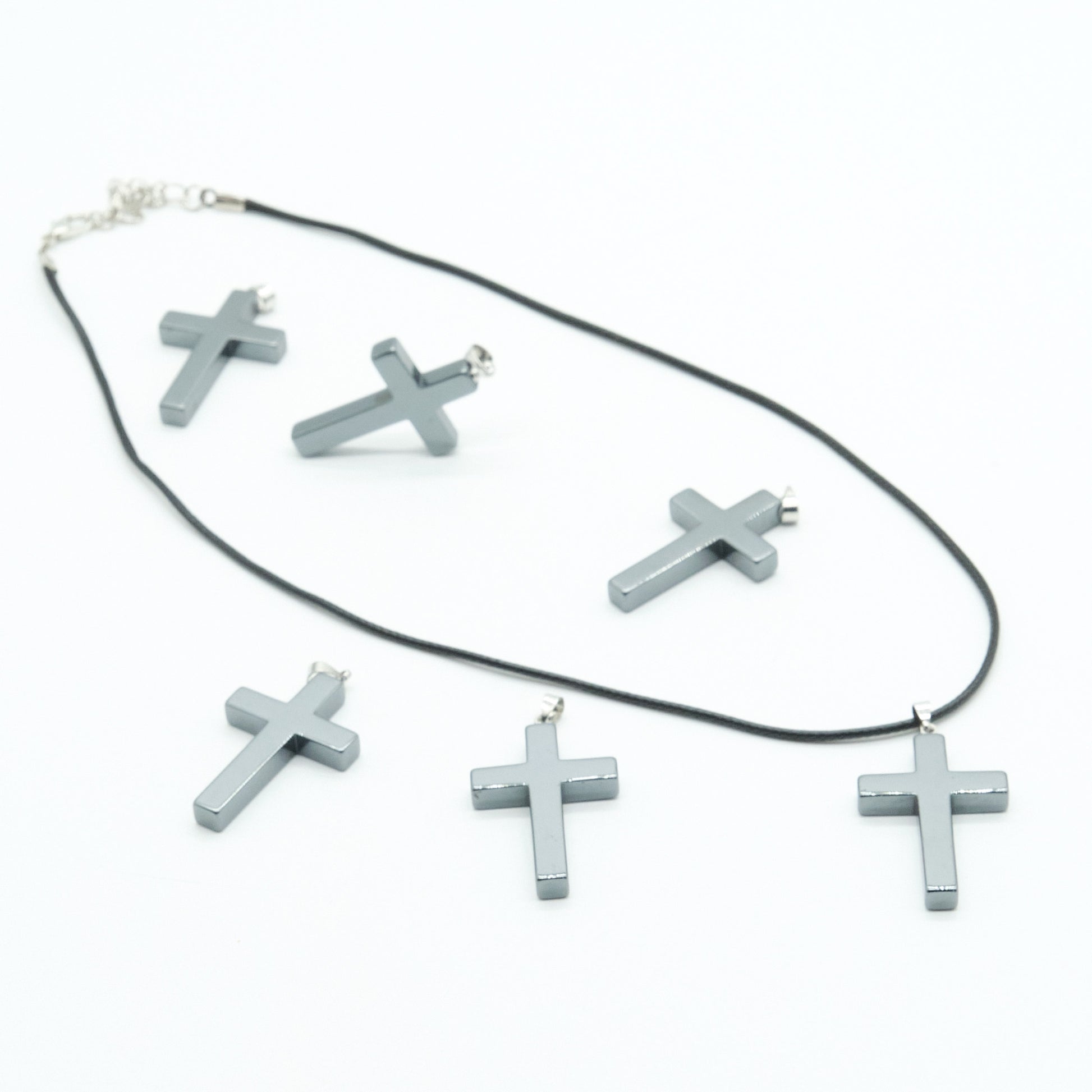 Hematite Cross Necklace  Pure Serenity