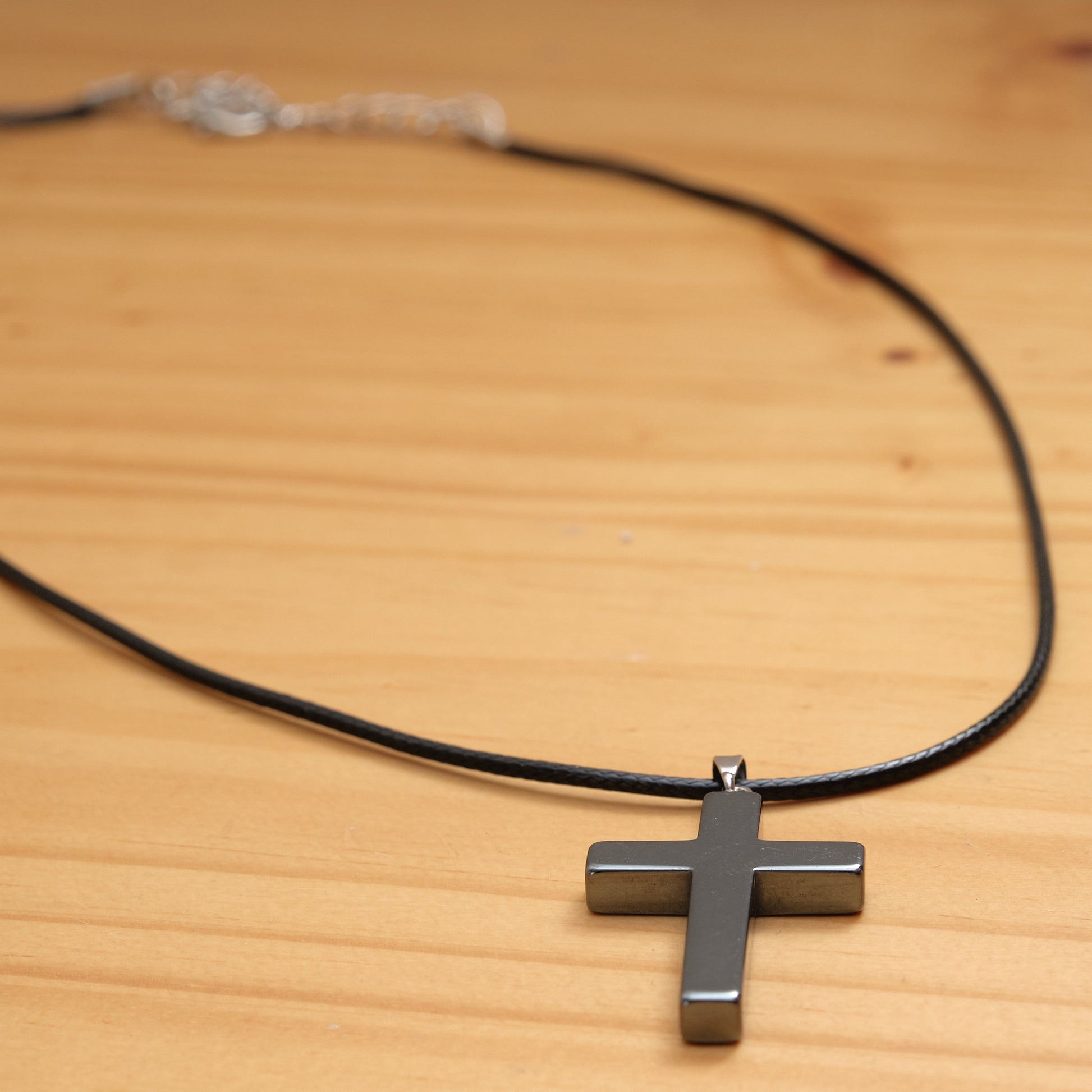 Hematite Cross Necklace  Pure Serenity
