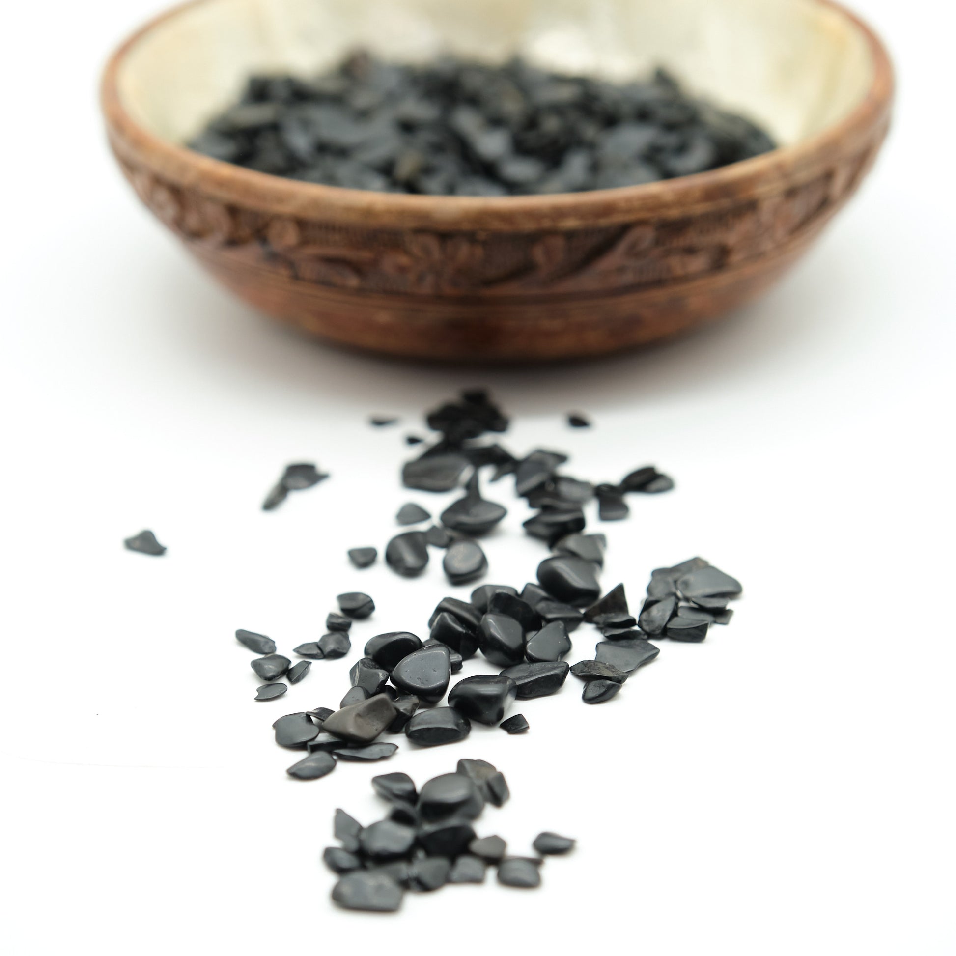 Black Tourmaline Crystal Chips 4-10mm Undrilled  Pure Serenity