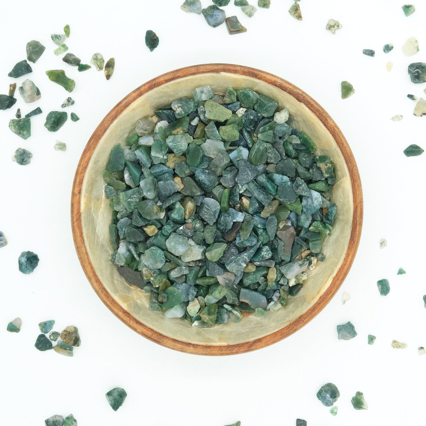 Moss Agate Crystal Chips 2-10mm Undrilled  Pure Serenity