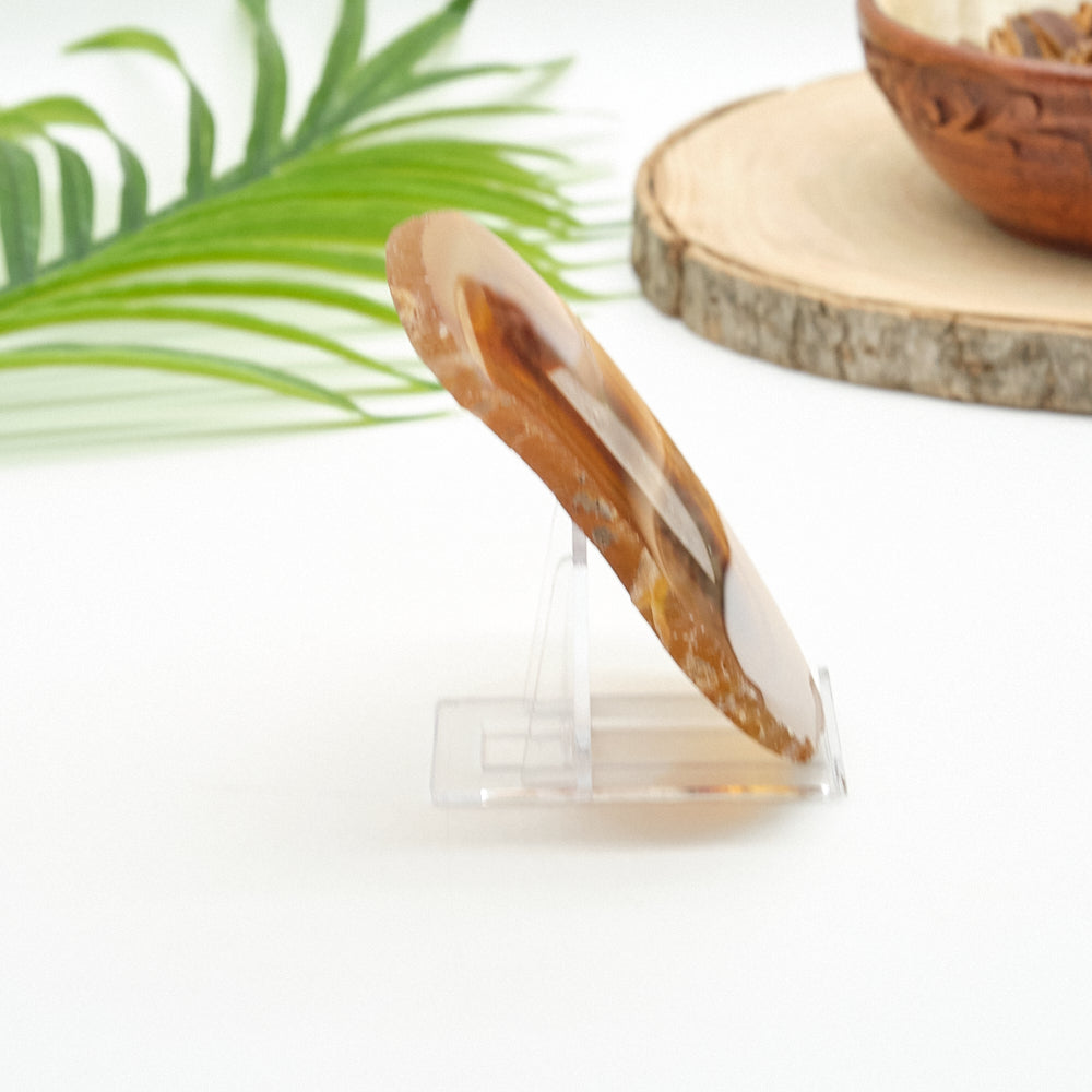 Large Natural Agate Slice With Stand 4.5 x 4 Inches