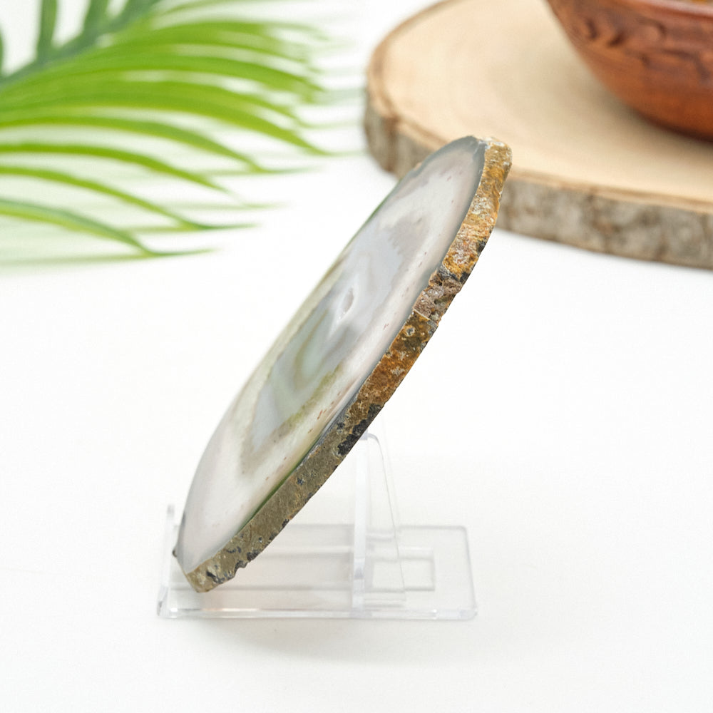 Large Natural Agate Slice With Stand 5 x 4 Inches