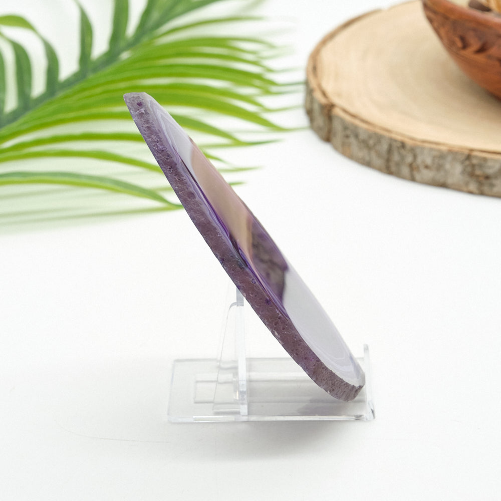 Crystal on a stand with a natural background