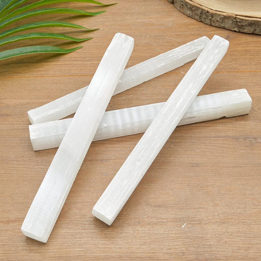 4 selenite sticks raw natural crystal wand