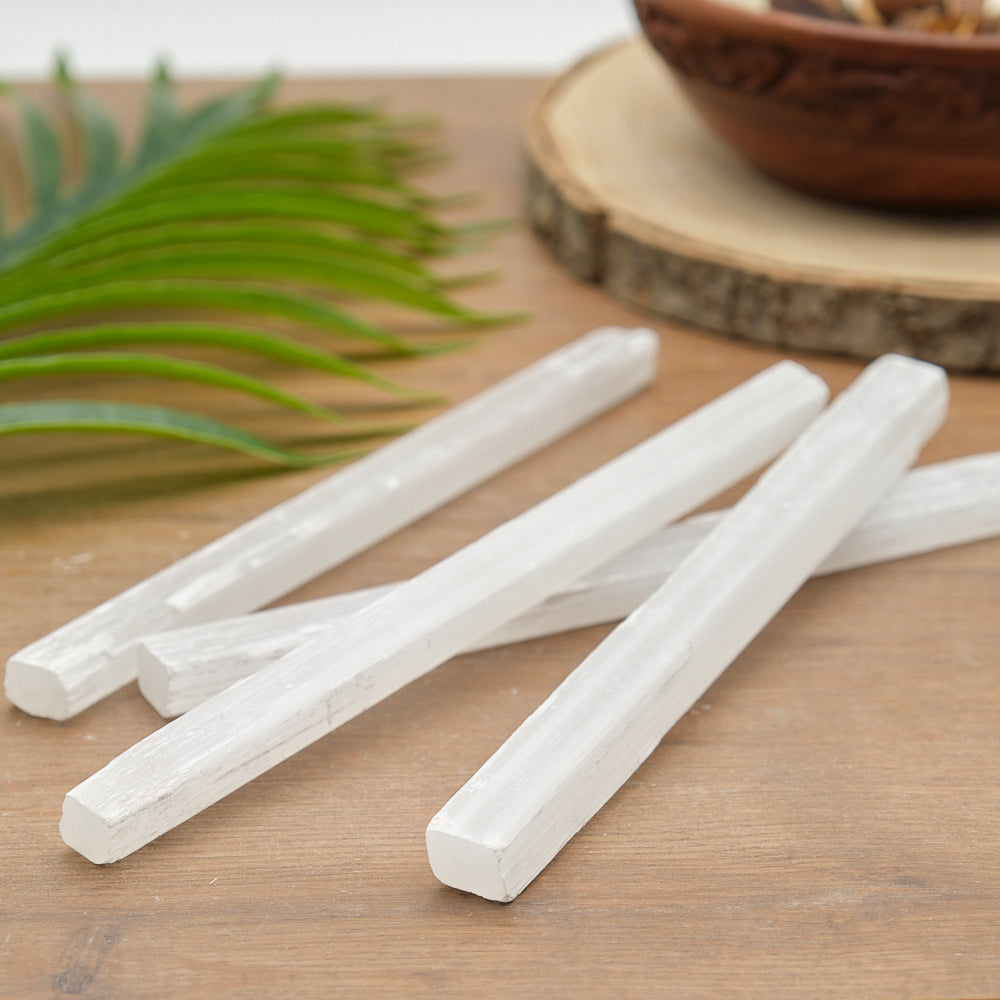 Long Natural Selenite Wand 19-20cm x 1 Piece