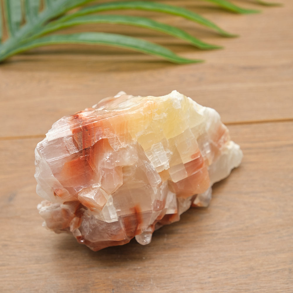 Large Rough Sunset Yellow Red Calcite Specimen 1007g