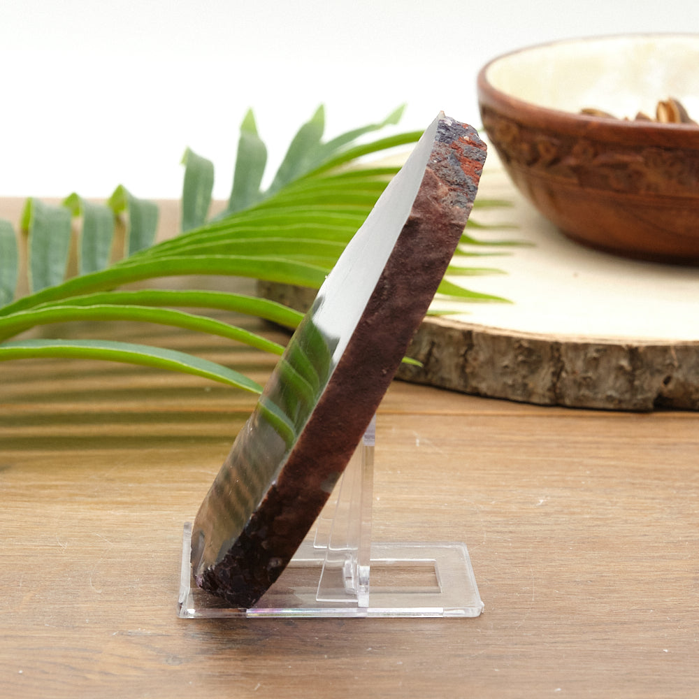 Purple and Green Fluorite Slice With Stand