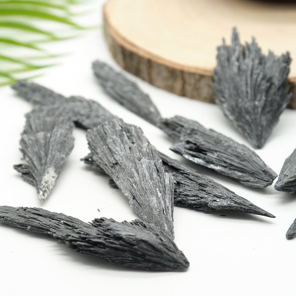 black kyanite fan crystals
