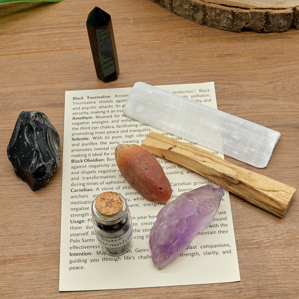 Protection Healing Crystals Gift Set