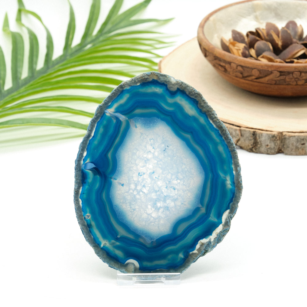 large blue and white agate slice