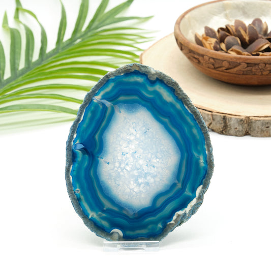 large blue and white agate slice