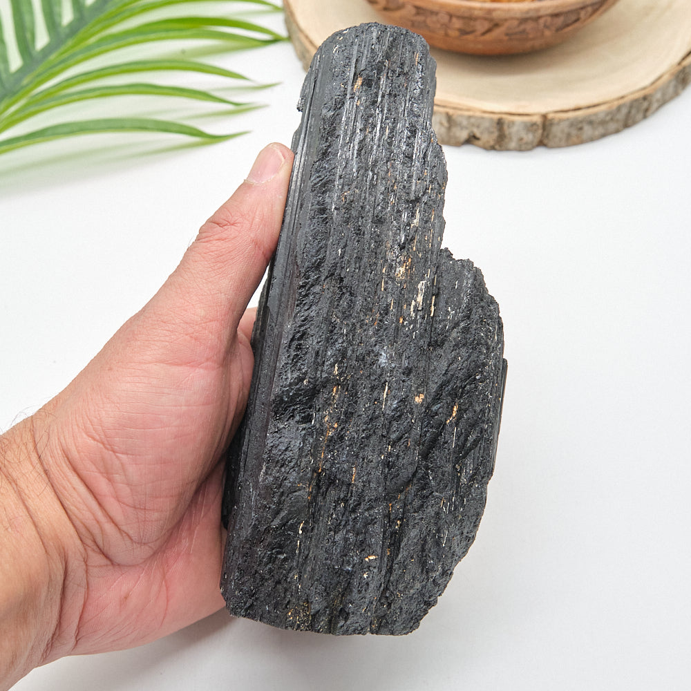 Large Rough Black Tourmaline Natural Rock 1296g
