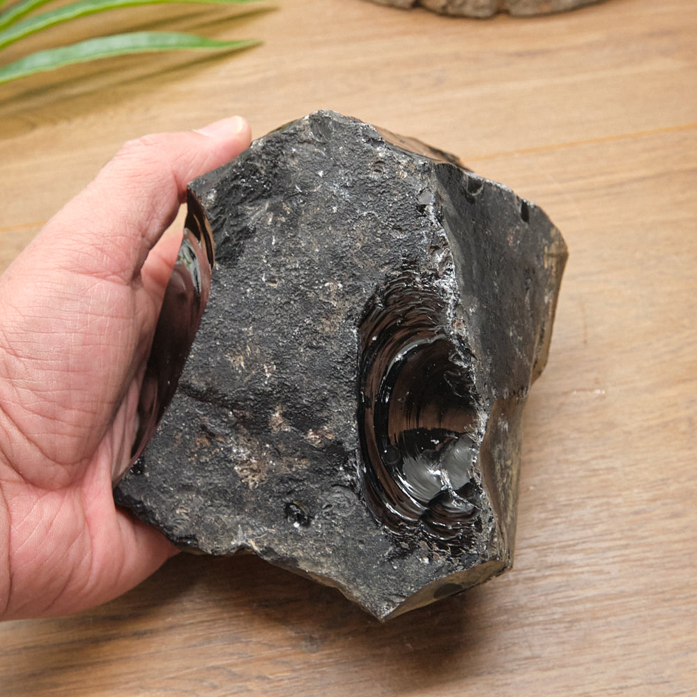 Large Rough Black Obsidian Natural Rock 1385g