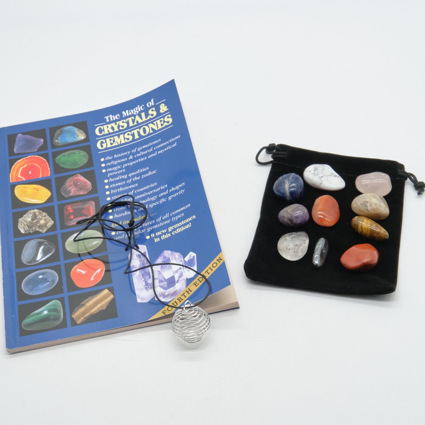 The Magic Of Crystals and Gemstones Book With 10 Crystal Stones Set