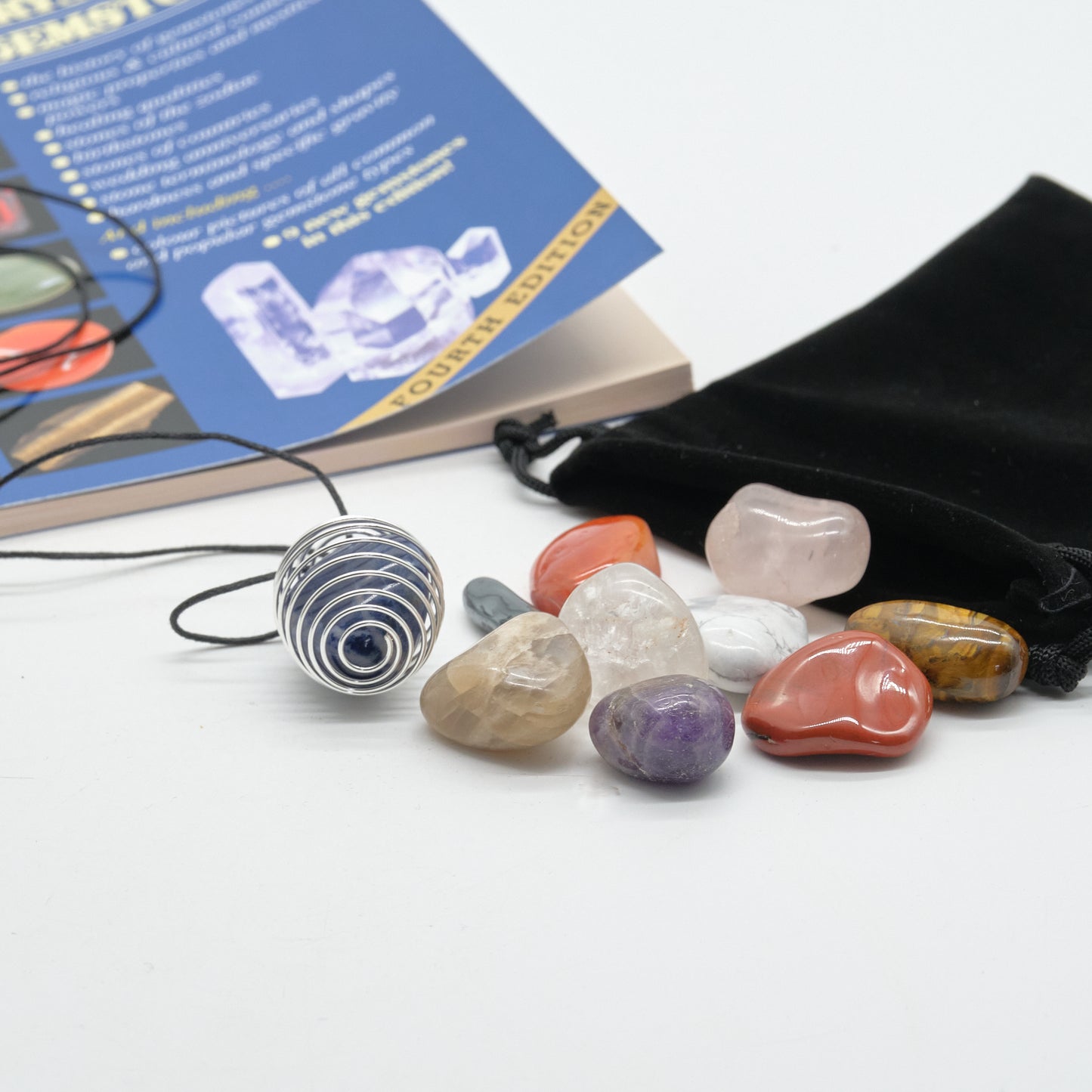 The Magic Of Crystals and Gemstones Book With 10 Crystal Stones Set