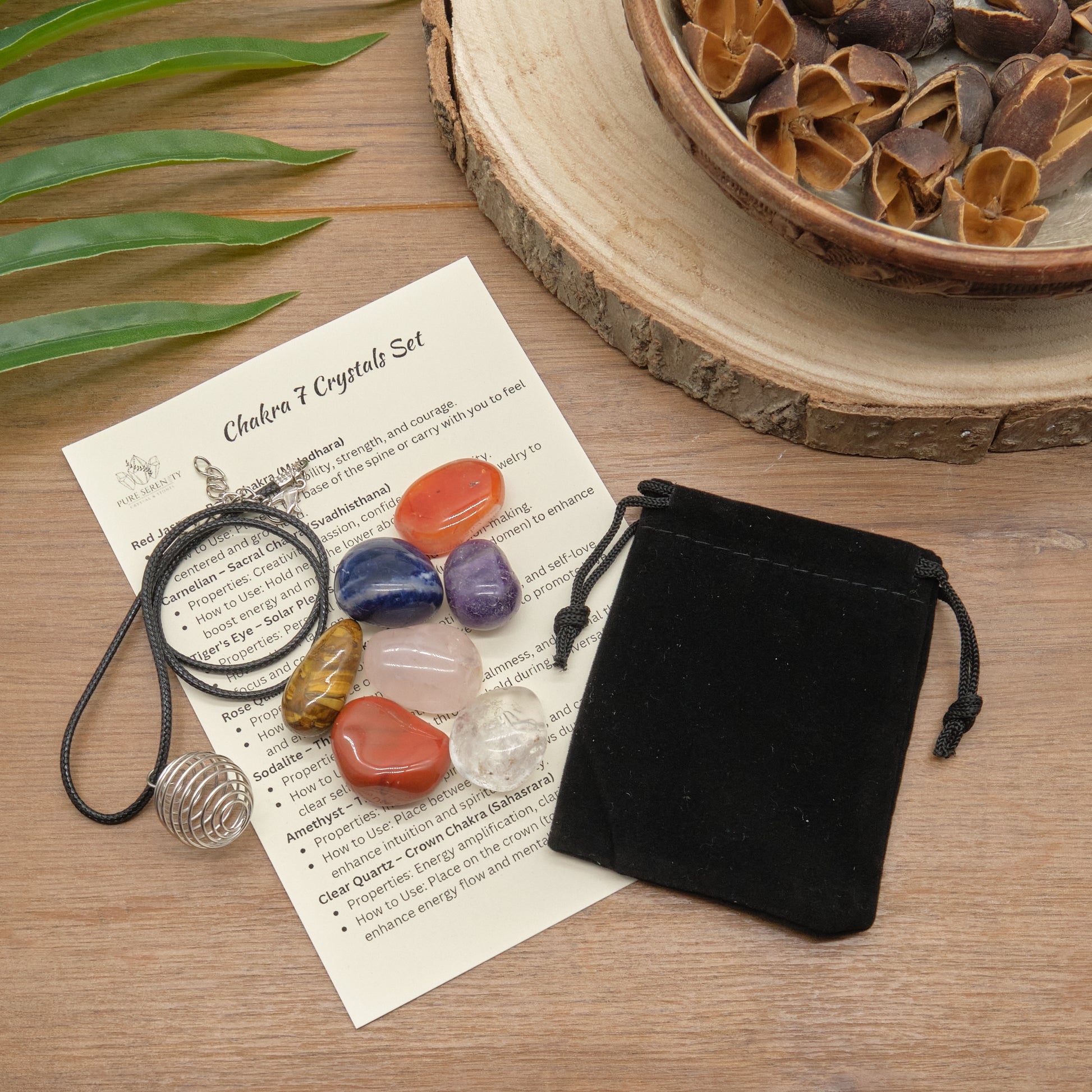 Chakra 7 Polished Gemstones Set  Pure Serenity