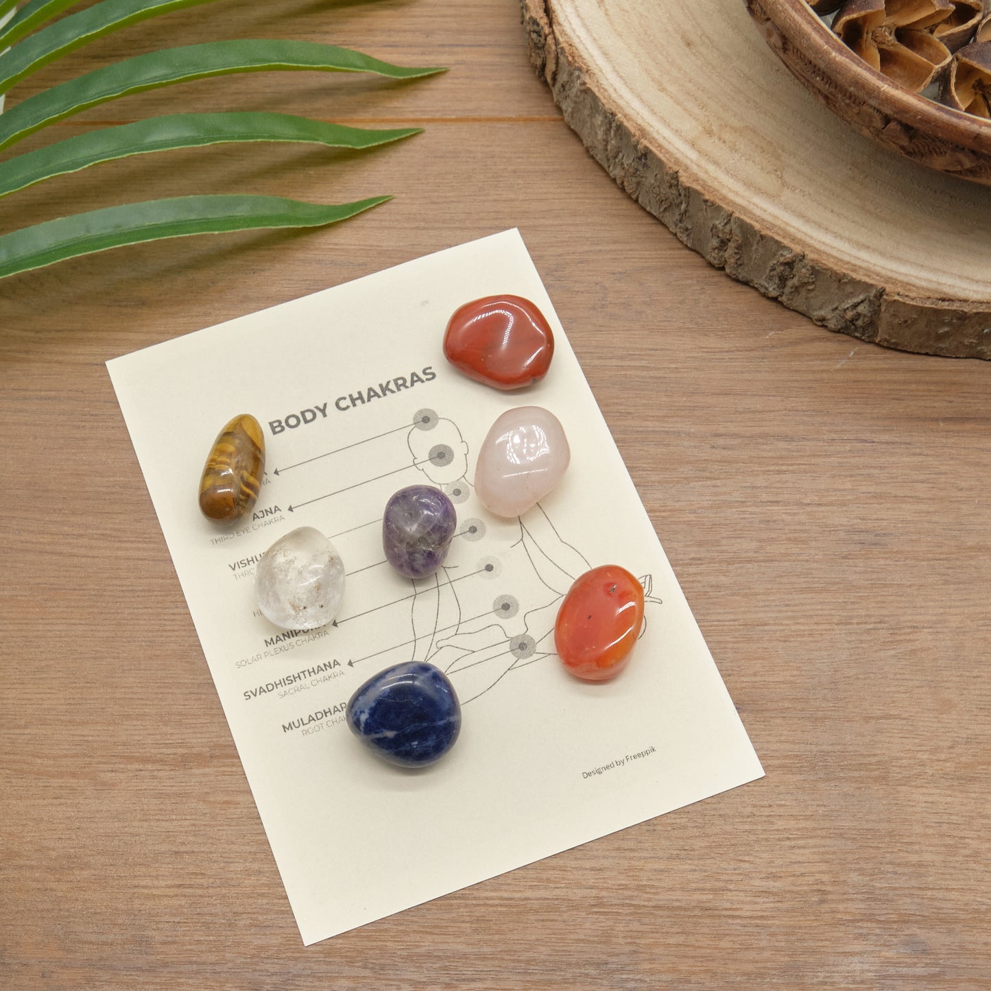 Chakra 7 Polished Gemstones Set  Pure Serenity