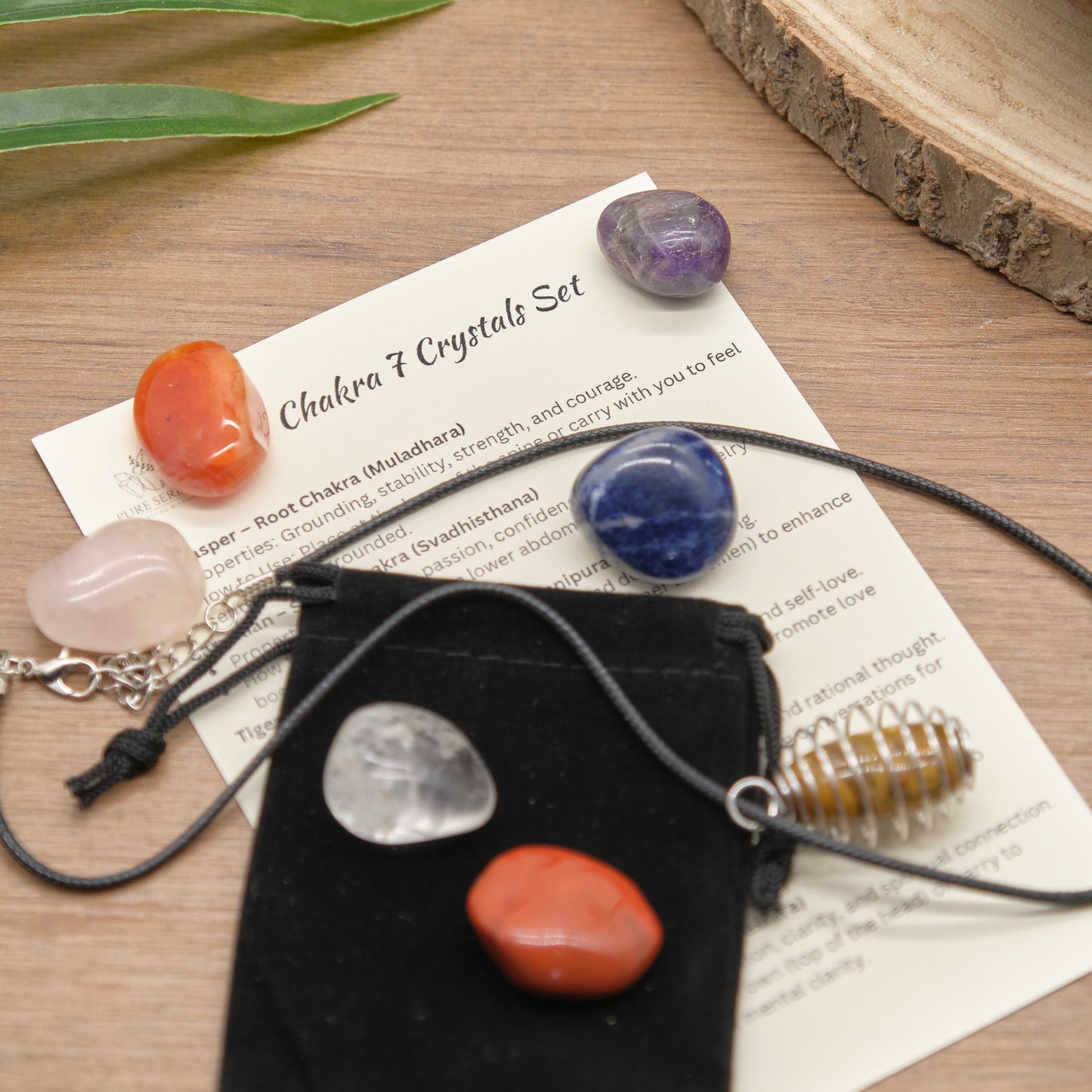 Chakra 7 Polished Gemstones Set  Pure Serenity