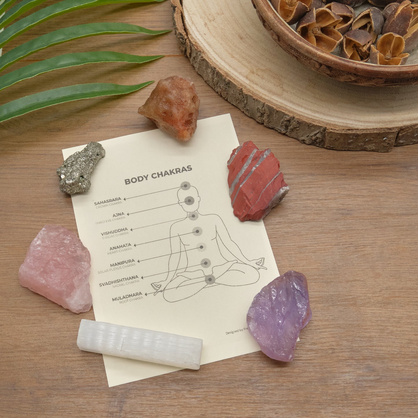 Chakra 7 Rough Stones Gift Set  Pure Serenity