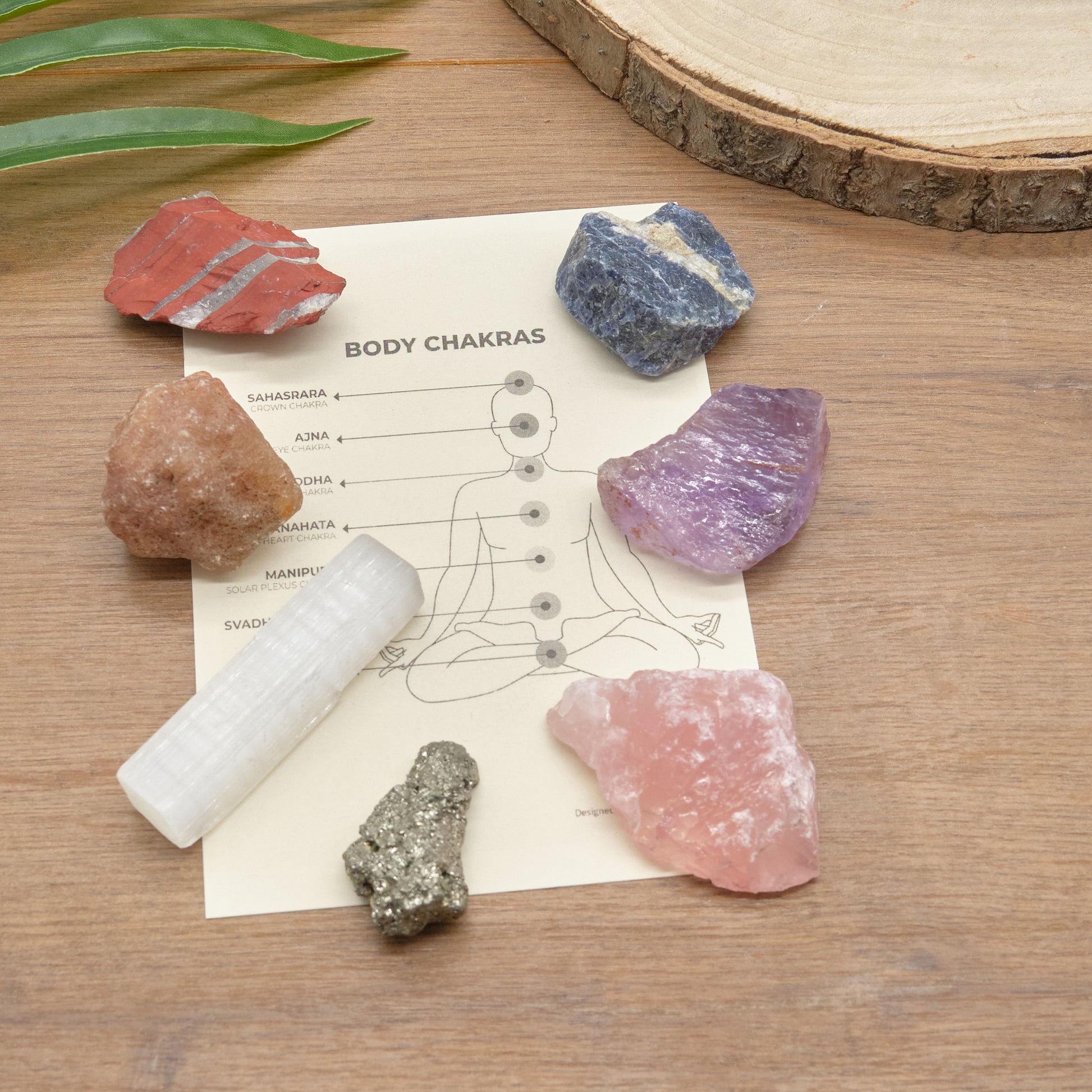 Chakra 7 Rough Stones Gift Set  Pure Serenity