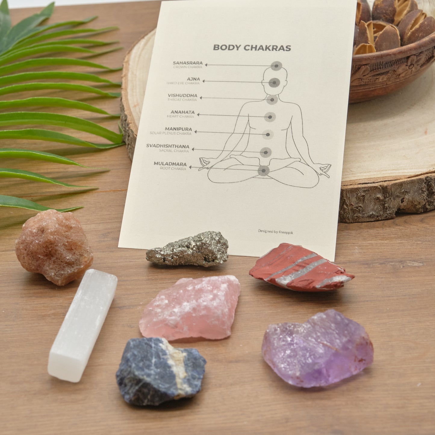Chakra 7 Rough Stones Gift Set  Pure Serenity