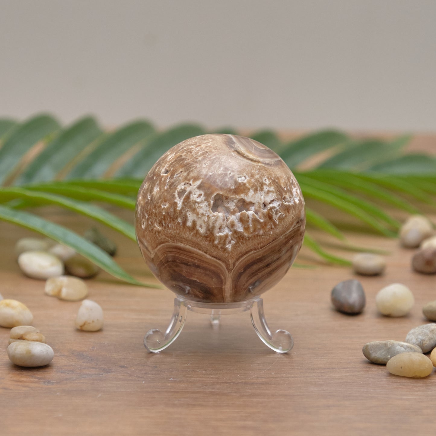 chocolate calcite crystal sphere ball