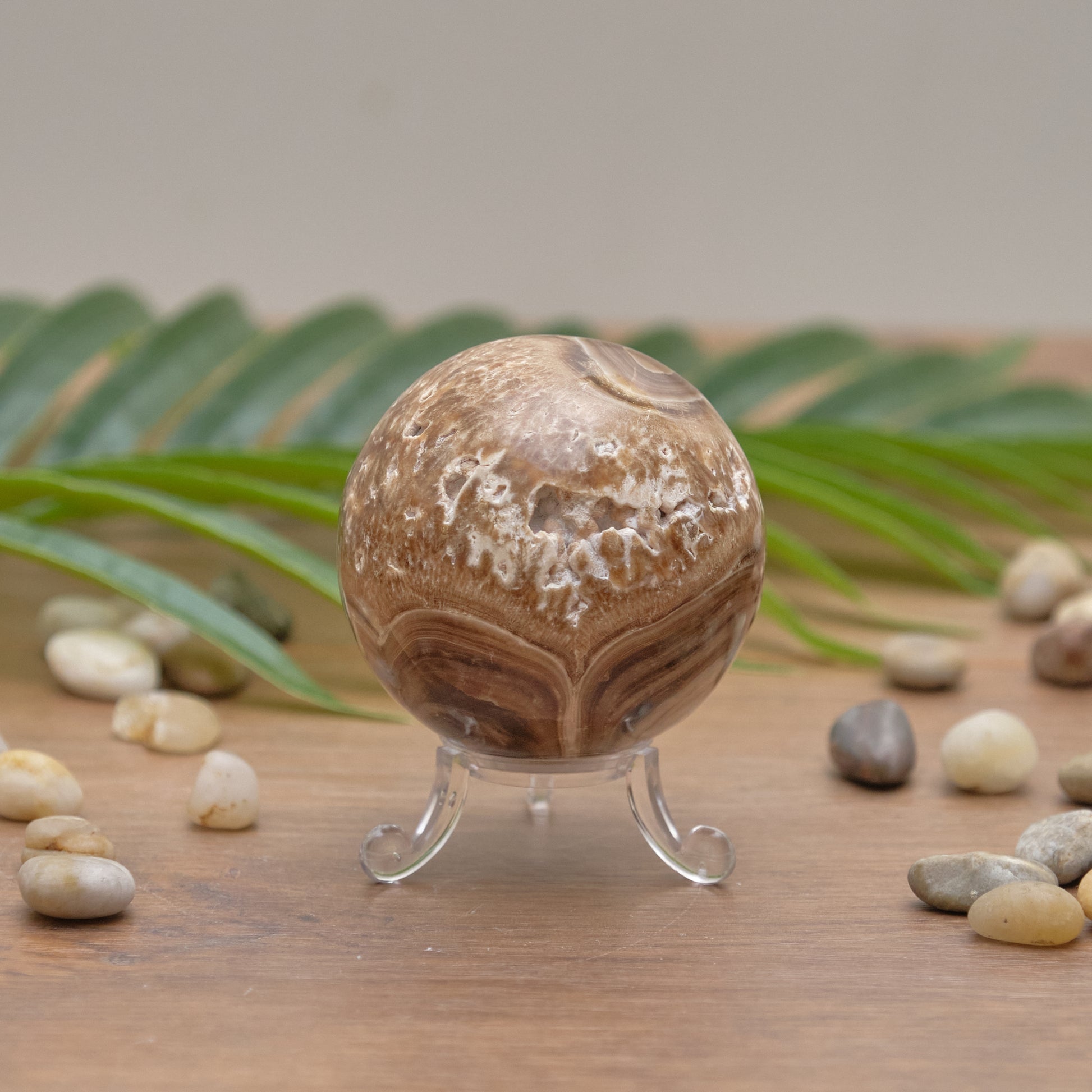 chocolate calcite crystal sphere ball