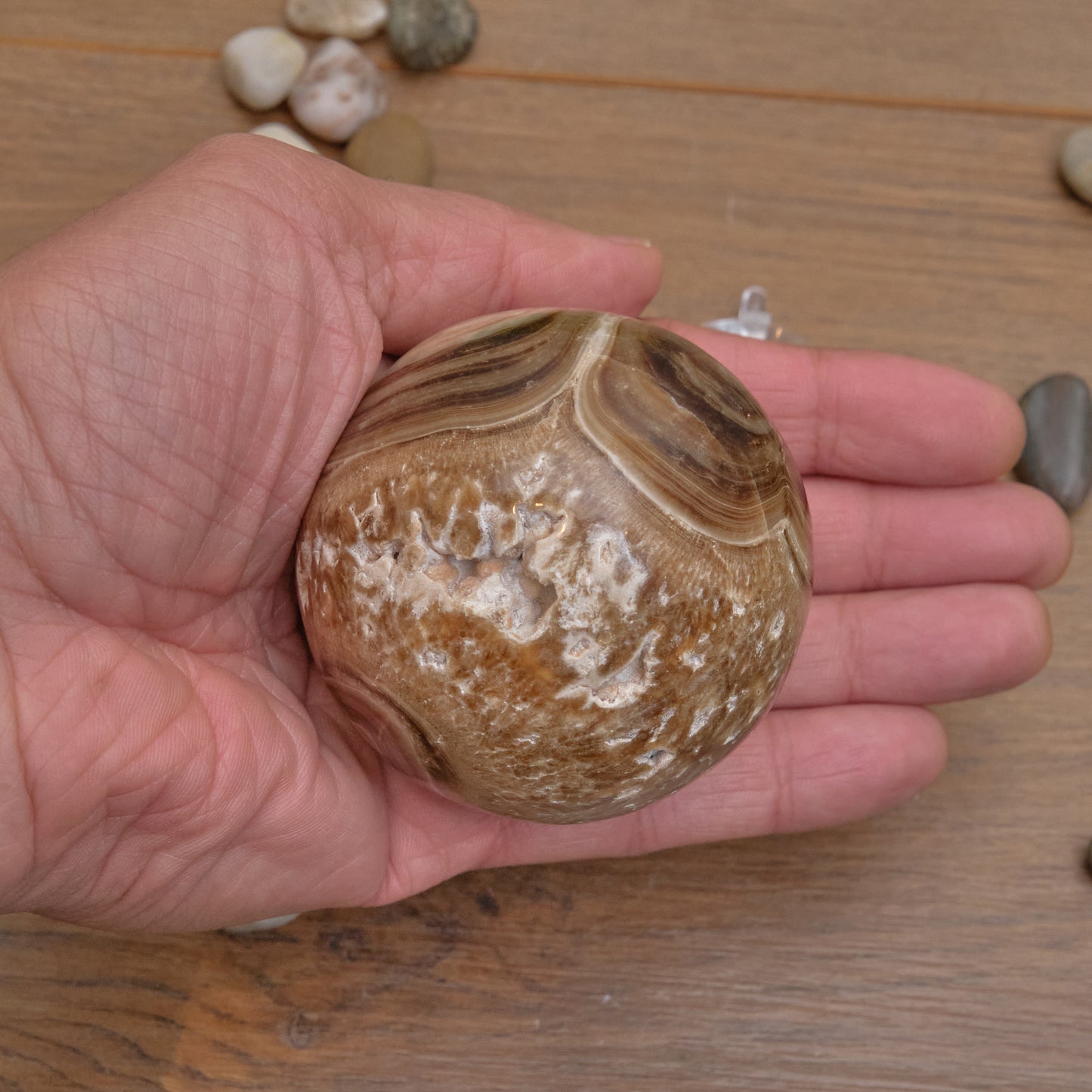 Chocolate Calcite Sphere 6cm 340g