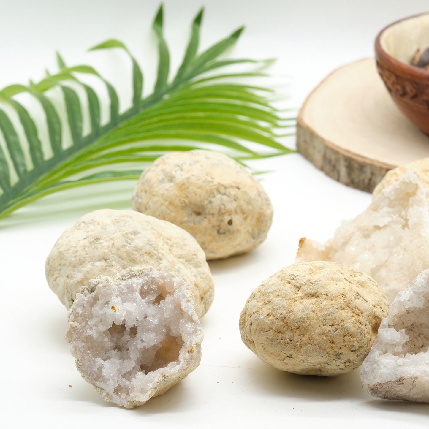 large break your own geodes with white quartz inside