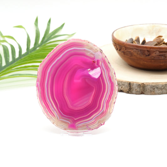 pink agate slice