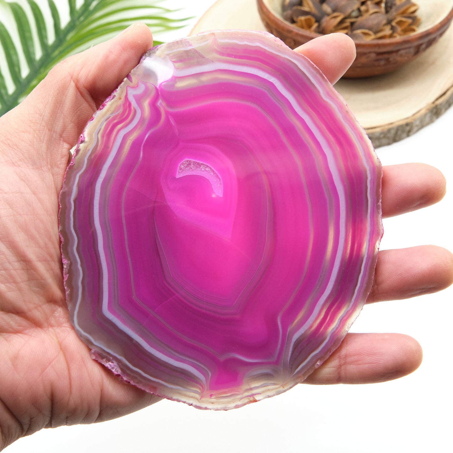 pink agate slice