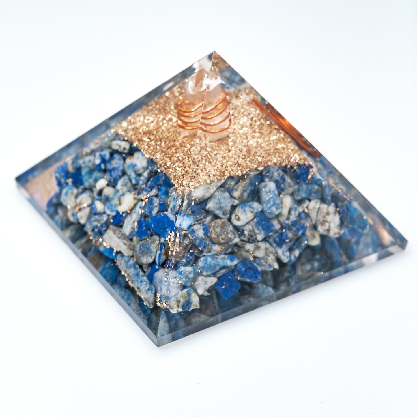 Large Lapis Lazuli Orgonite Pyramid 70mm  Pure Serenity