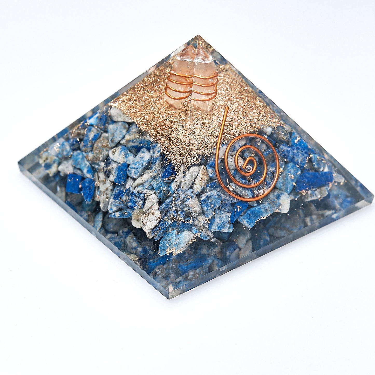 Large Lapis Lazuli Orgonite Pyramid 70mm  Pure Serenity