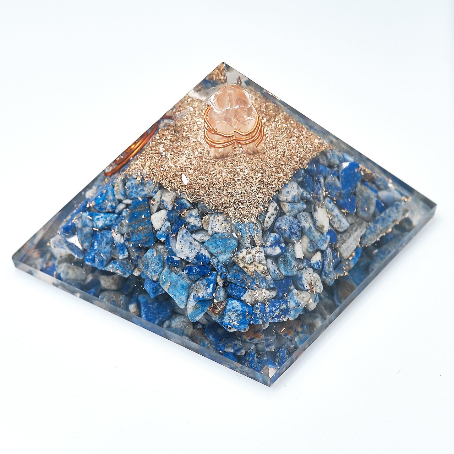 Large Lapis Lazuli Orgonite Pyramid 70mm  Pure Serenity
