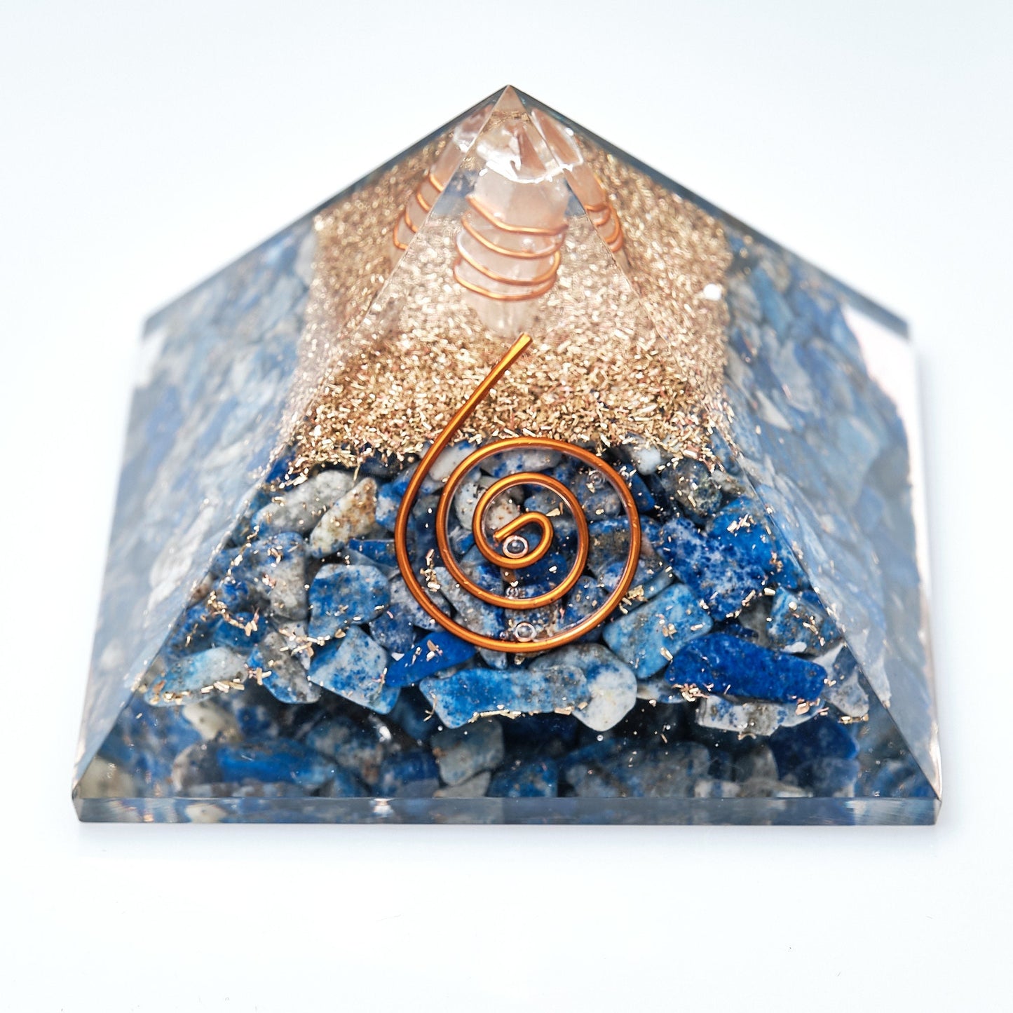 Large Lapis Lazuli Orgonite Pyramid 70mm  Pure Serenity