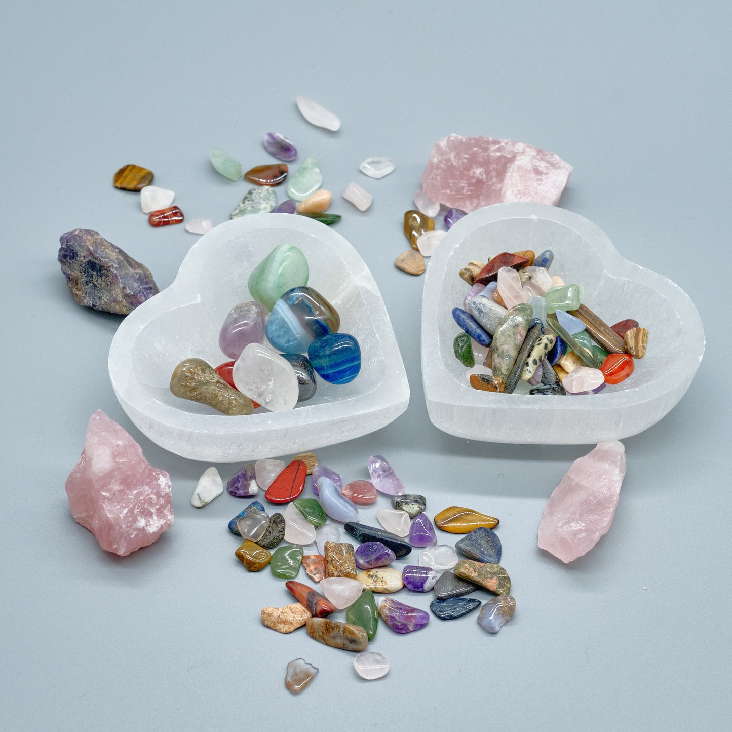 Selenite Crystal Heart Charging Bowl 10cm  Pure Serenity