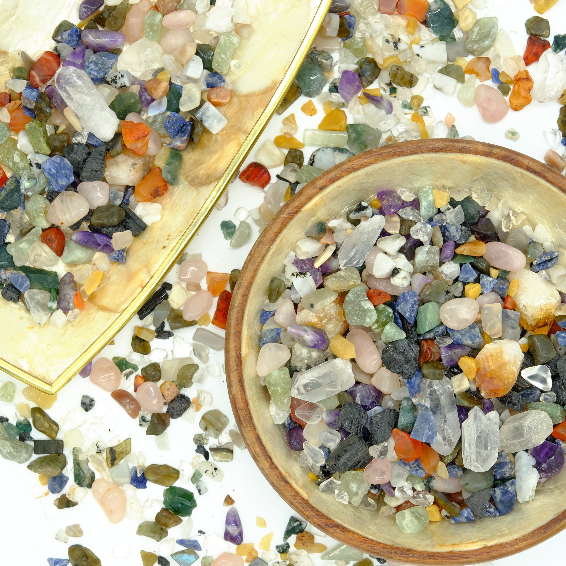 Confetti Mixed Crystal Chips 2-10mm Undrilled  Pure Serenity