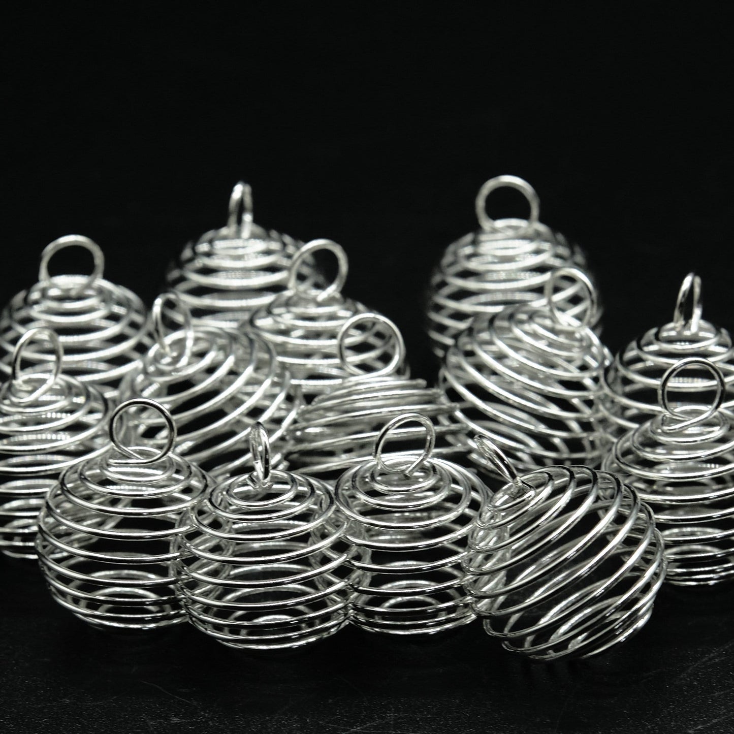 Silver Plated Spiral Cages Crystal Stone Holder  Pure Serenity