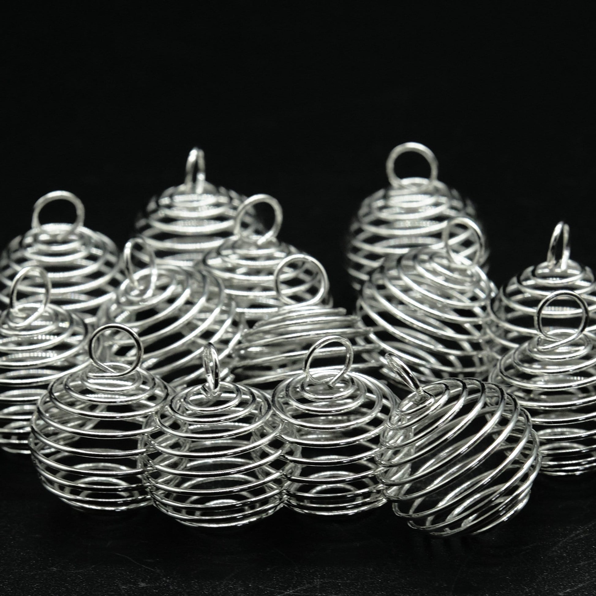 Silver Plated Spiral Cages Crystal Stone Holder  Pure Serenity