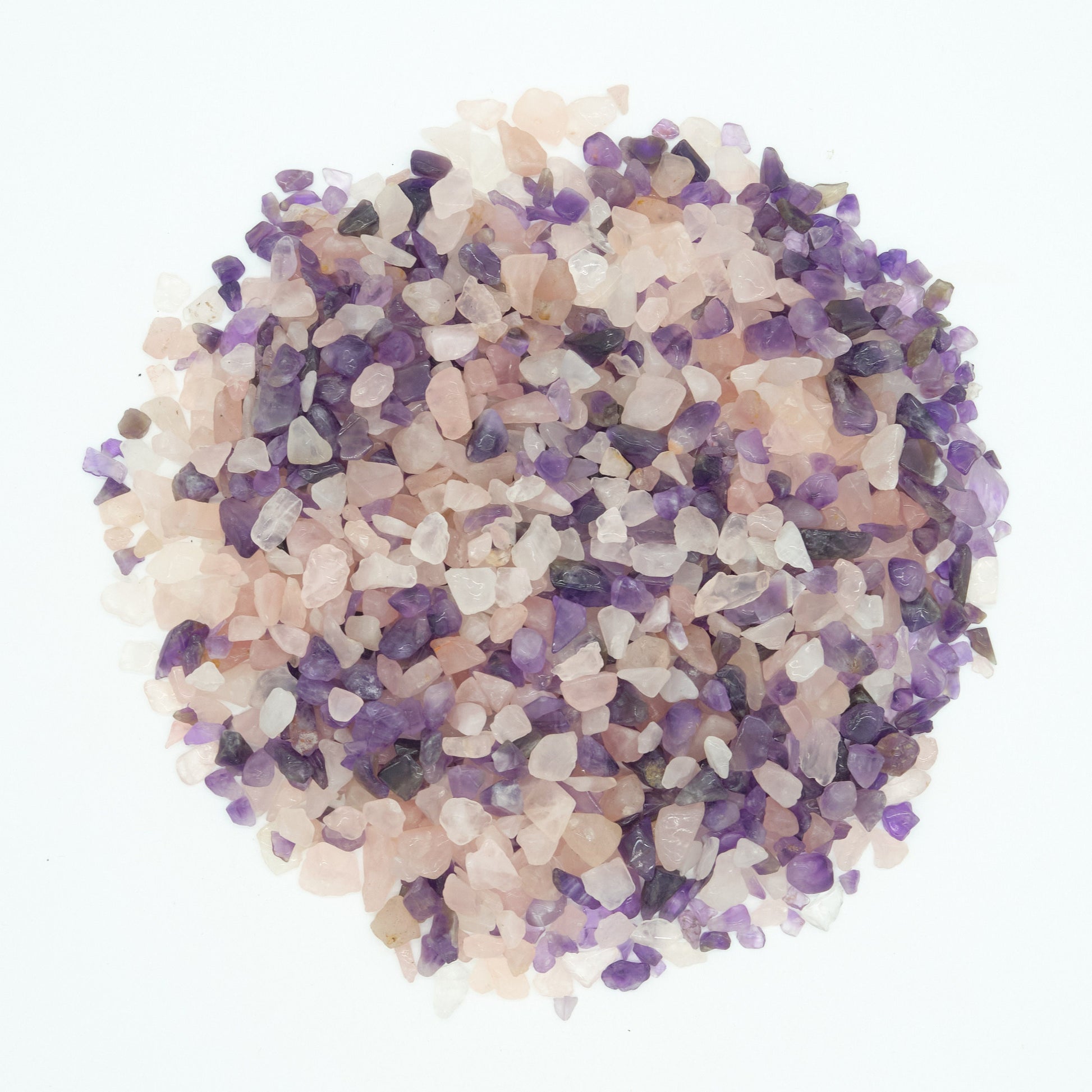 Amethyst Rose Quartz Mix Crystal Chips 4-10mm Undrilled  Pure Serenity