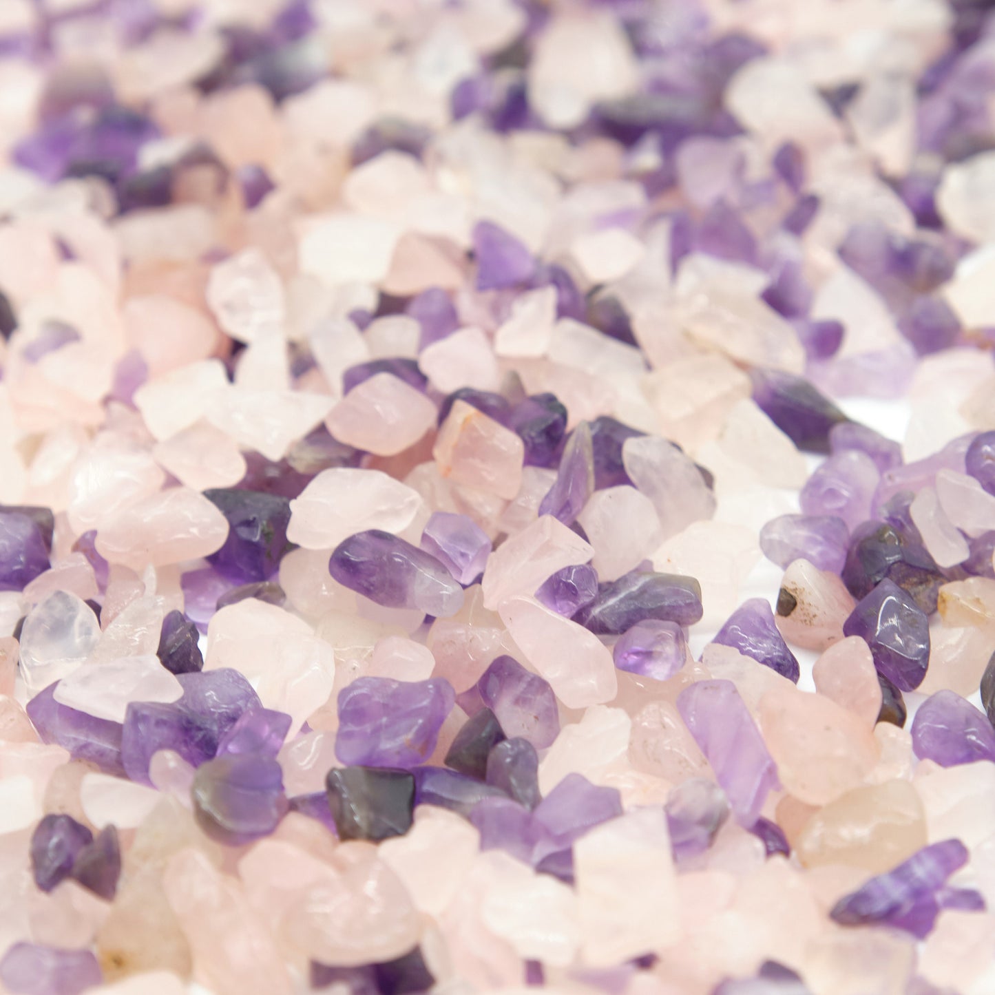 Amethyst Rose Quartz Mix Crystal Chips 4-10mm Undrilled  Pure Serenity